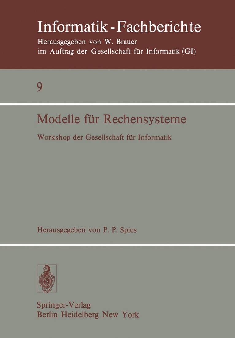 P.P. Spies, P. P. Spies - Modelle für Rechensysteme, Häftad