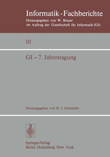 H. J. Schneider - GI — 7. Jahrestagung, Häftad