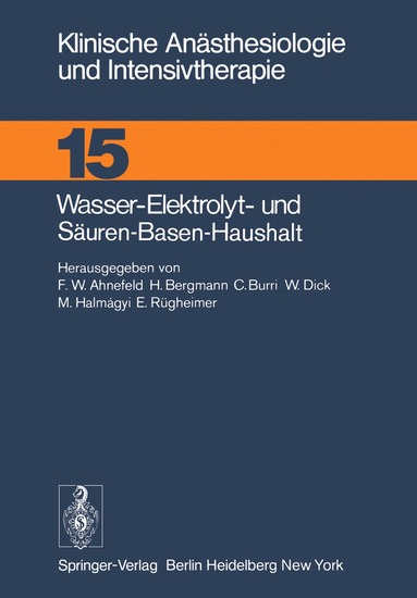 F.W. Ahnefeld - Wasser-Elektrolyt- und Säuren-Basen-Haushalt, Häftad