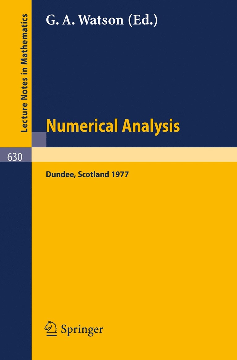 G.A. Watson, G. a. Watson, G. A. Watson - Numerical Analysis, Häftad