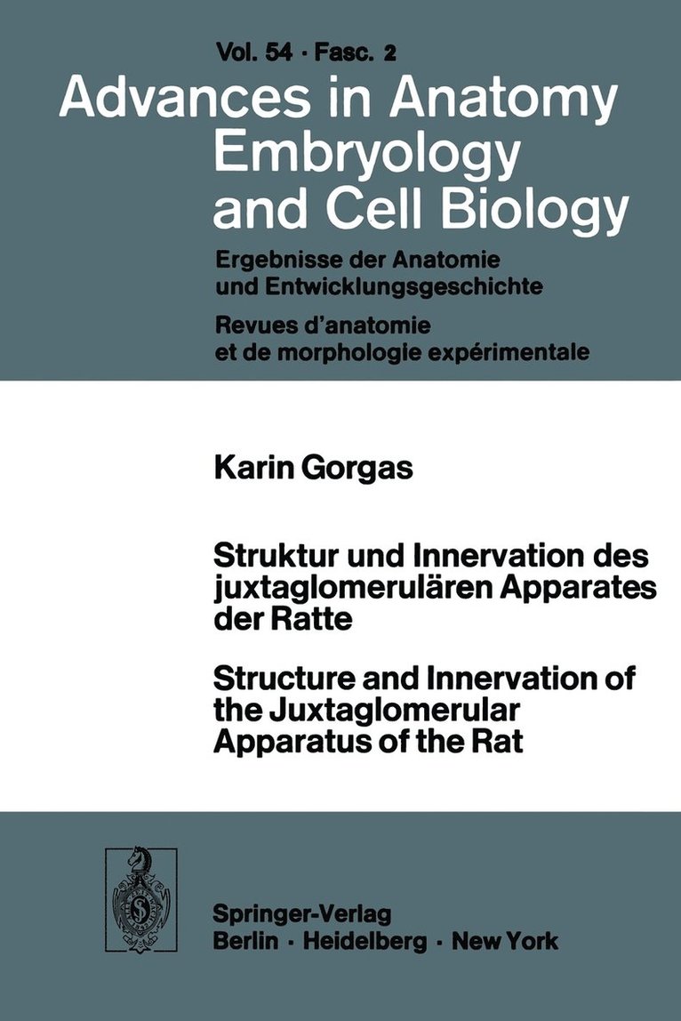 Struktur und Innervation des juxtaglomerulren Apparates der Ratte / Structure and Innervation of the Juxtaglomerular Apparatus of the Rat 1