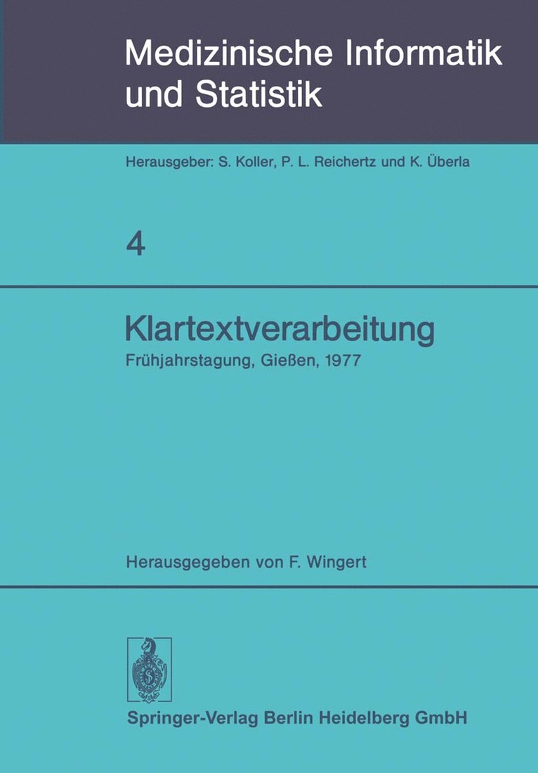 F. Wingert - Klartextverarbeitung, Häftad