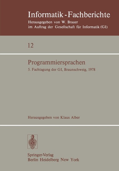K. Alber, K. Alber - Programmiersprachen, Häftad