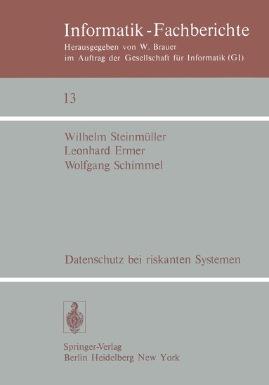 W. Steinmüller, L. Ermer, W. Schimmel - Datenschutz bei riskanten Systemen, Häftad