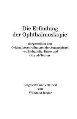 bokomslag Die Erfindung der Ophthalmoskopie