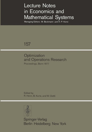 R. Henn, B. Korte, W. Oettli - Optimization and Operations Research, Häftad