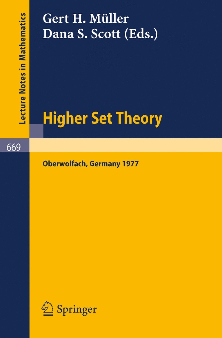 G.H. Müller, D.S. Scott, G. H. Müller, D. S. Scott - Higher Set Theory, Häftad