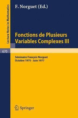 Fonctions de Plusieurs Variables Complexes III 1
