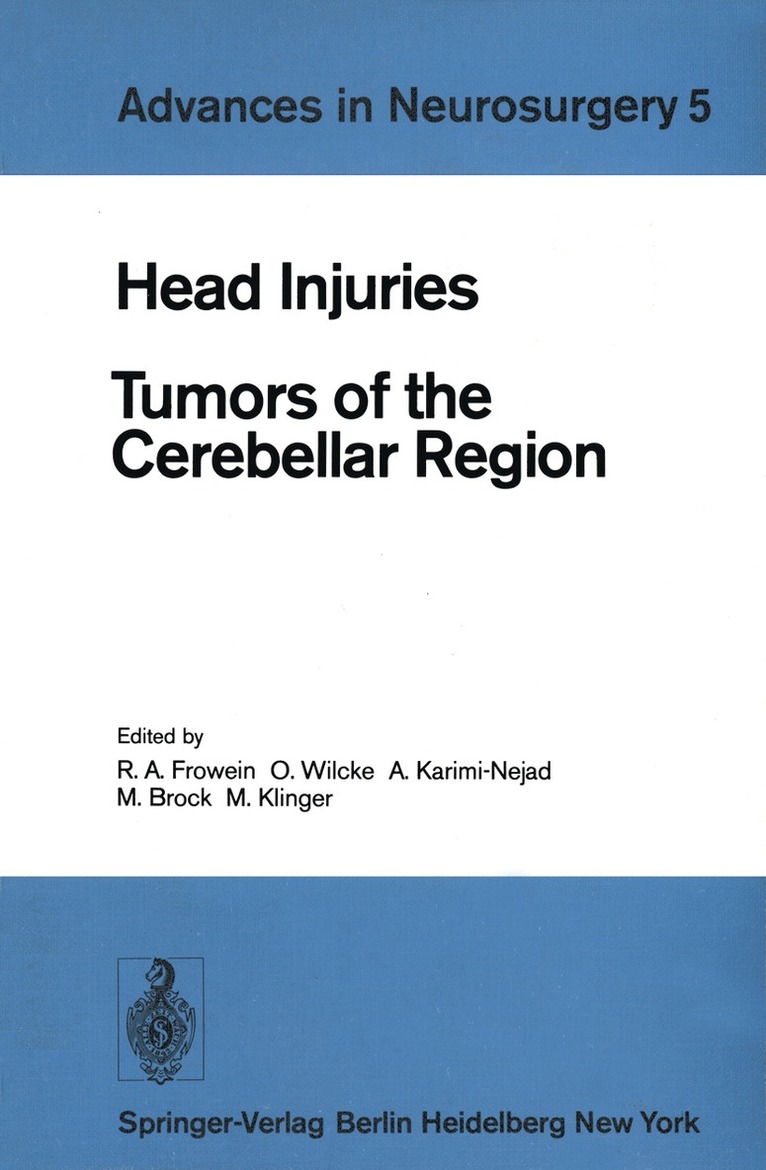 R. A. Frowein, O. Wilcke, A. Karimi-Nejad, Mario Brock, M. Klinger, R. a. Frowein, Reinhold A. Frowein - Head Injuries, Häftad