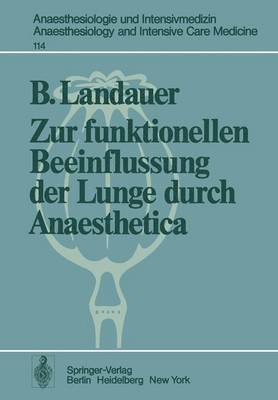 bokomslag Zur funktionellen Beeinflussung der Lunge durch Anaesthetica