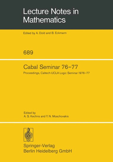 A. S. Kechris, Y. N. Moschovakis - Cabal Seminar 76–77, Häftad