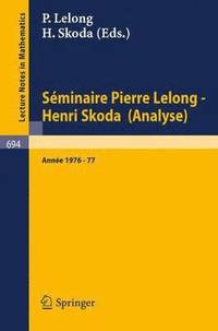 bokomslag Sminaire Pierre Lelong - Henri Skoda (Analyse)