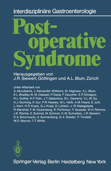 J. Springer, Jörg Rüdiger Siewert, André Louis Blum - Postoperative Syndrome, Häftad