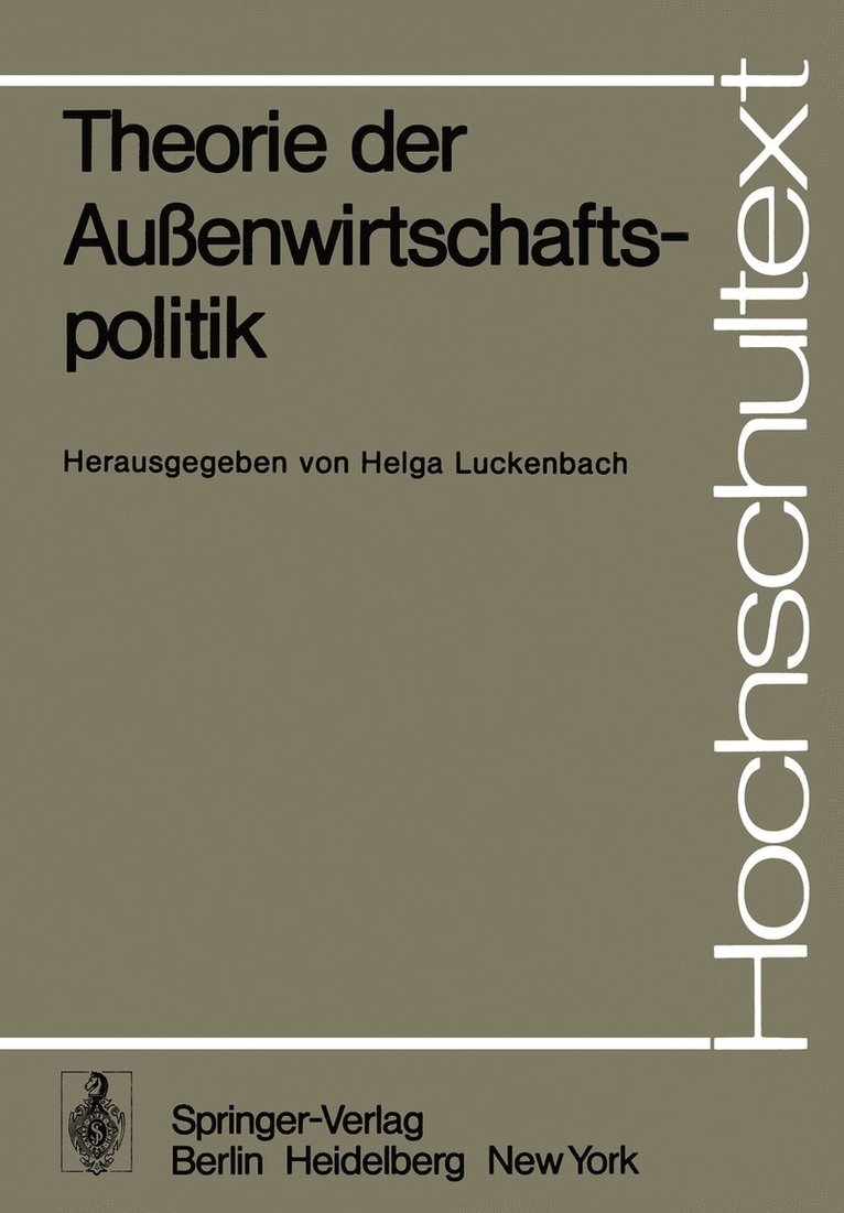 Helga Luckenbach - Theorie der Außenwirtschaftspolitik, Häftad