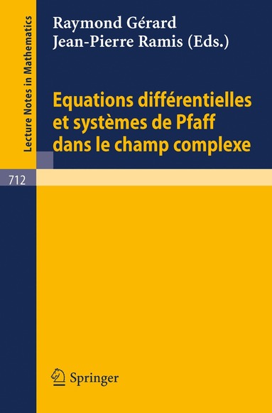 bokomslag Equations Differentielles et Systemes de Pfaff dans le Champ Complexe I