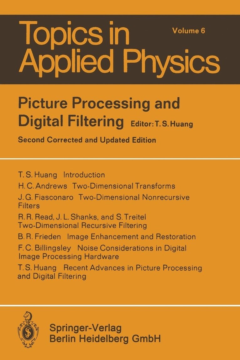 Picture Processing and Digital Filtering 1