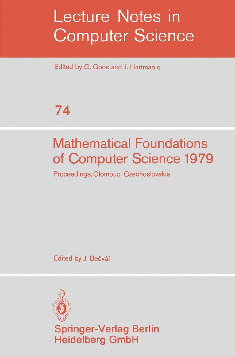 J. Becvar - Mathematical Foundations of Computer Science 1979, Häftad