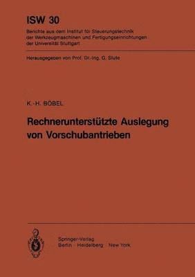 bokomslag Rechneruntersttzte Auslegung von Vorschubantrieben