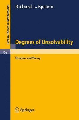 bokomslag Degrees of Unsolvability