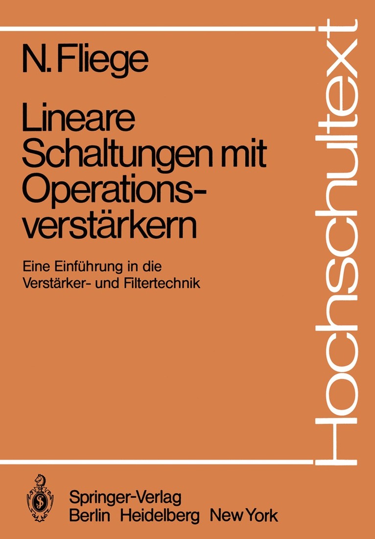 N. Fliege - Lineare Schaltungen mit Operationsverstärkern, Häftad