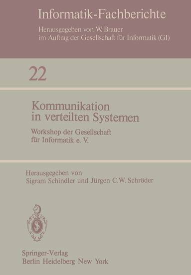 S. Schindler, J. C. W. Schröder - Kommunikation in verteilten Systemen, Häftad