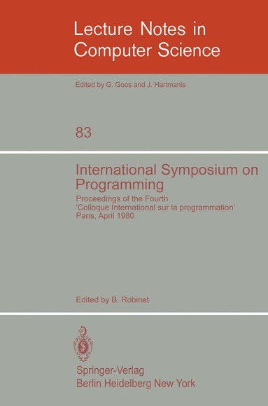B. Robinet - International Symposium on Programming, Häftad