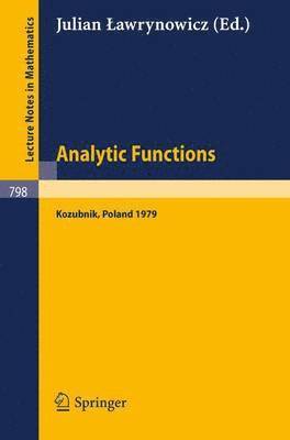 Analytic Functions. Kozubnik 1979 1