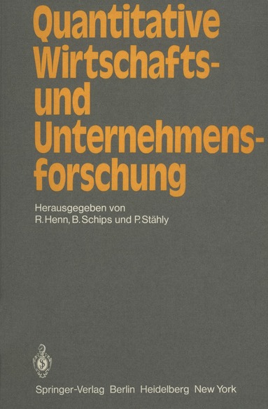 bokomslag Quantitative Wirtschafts- und Unternehmensforschung