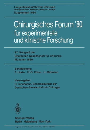 bokomslag Chirurgisches Forum80