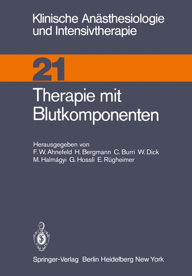 bokomslag Therapie mit Blutkomponenten