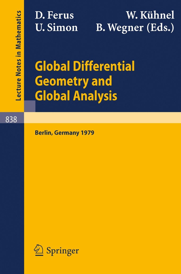 Global Differential Geometry and Global Analysis 1