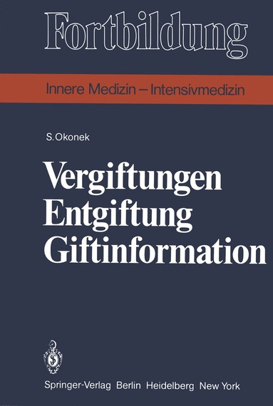 bokomslag Vergiftungen Entgiftung Giftinformation