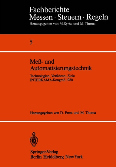 D. Ernst, M. Thoma - Meß- und Automatisierungstechnik, Häftad