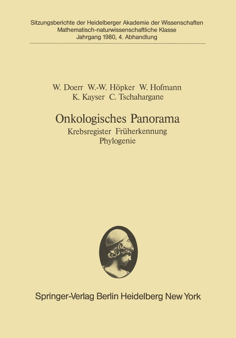 W. Doerr, W.-W. Höpker, Werner Hofmann, K. Kayser, C. Tschahargane, W. -W Höpker, W. -W Hapker, W. -W. Höpker - Onkologisches Panorama, Häftad
