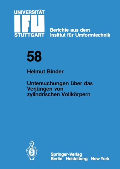 H. Binder - Untersuchungen über das Verjüngen von zylindrischen Vollkörpern, Häftad