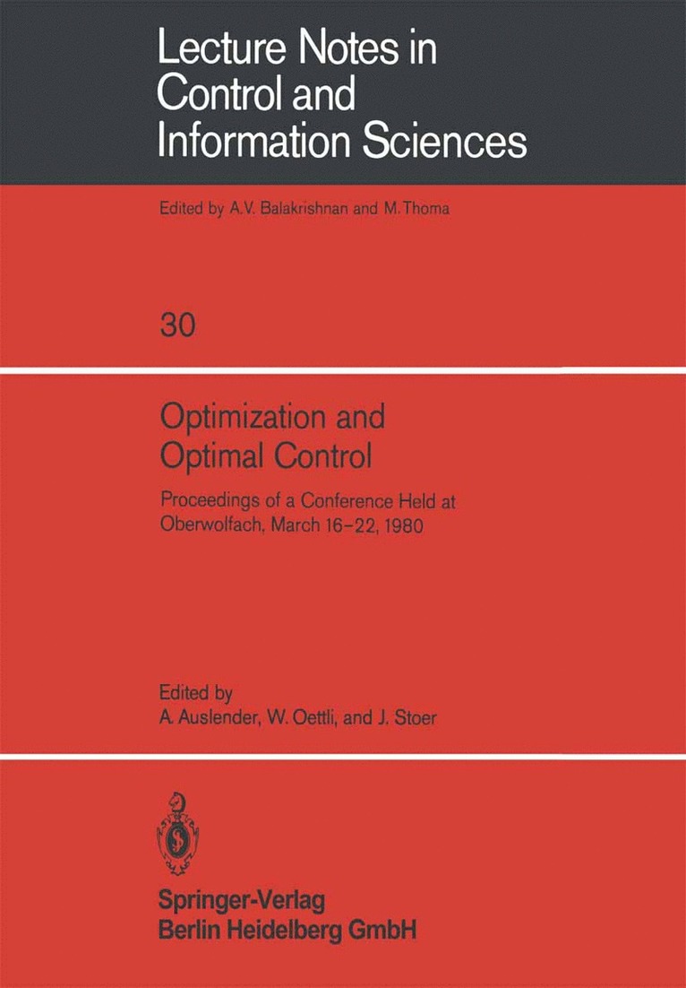 Optimization and Optimal Control 1