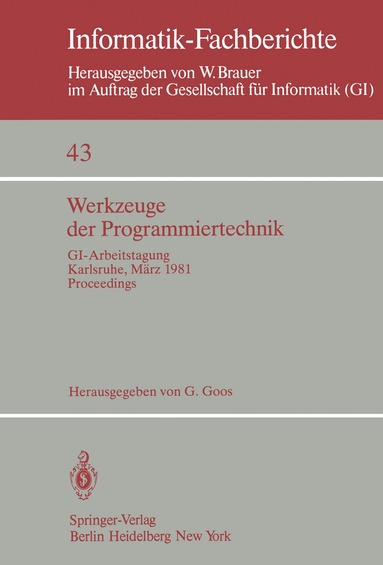 G. Goos - Werkzeuge der Programmiertechnik, Häftad
