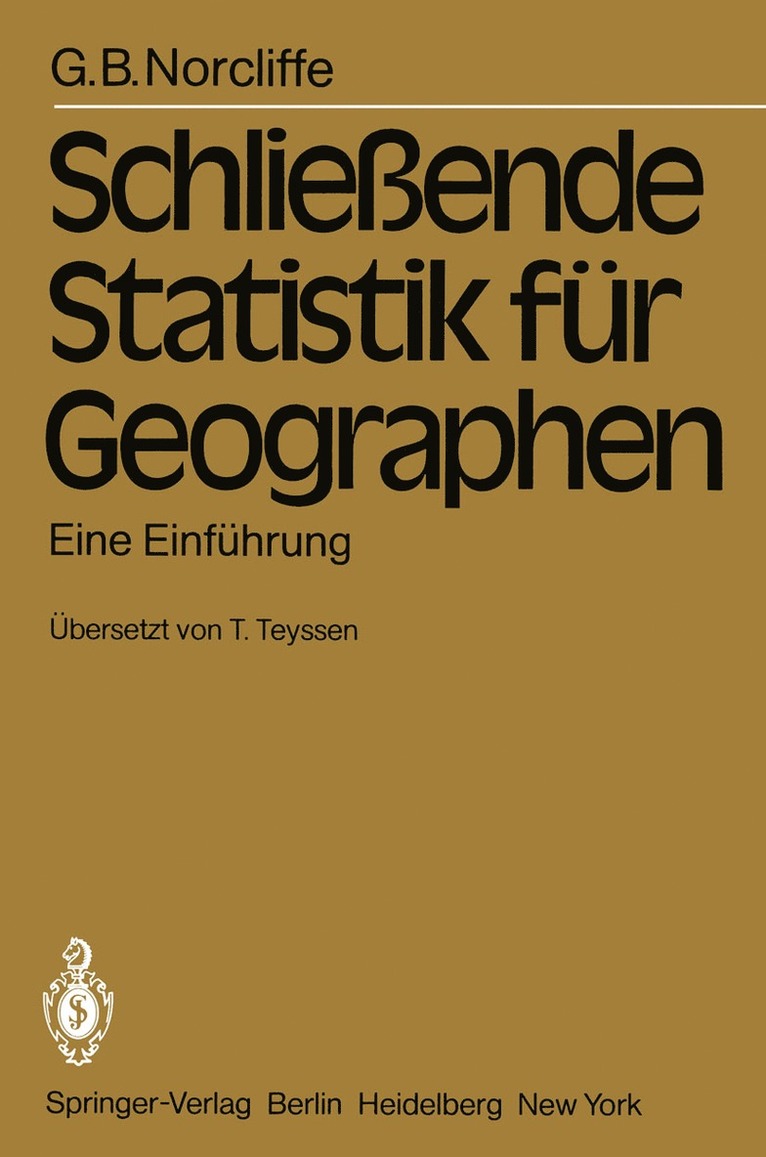 G.B. Norcliffe, G. B. Norcliffe, Glen Norcliffe - Schließende Statistik für Geographen, Häftad