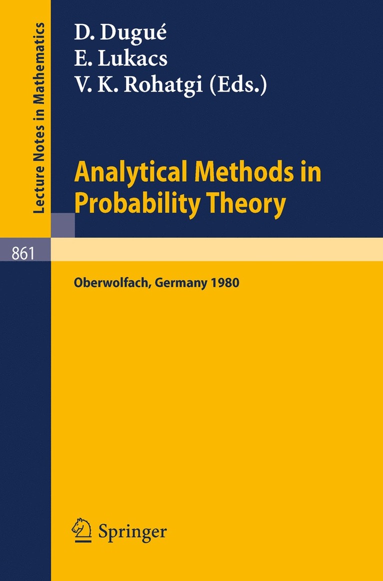 Daniel Dugue, E. Lukacs, V. K. Rohatgi - Analytical Methods in Probability Theory, Häftad