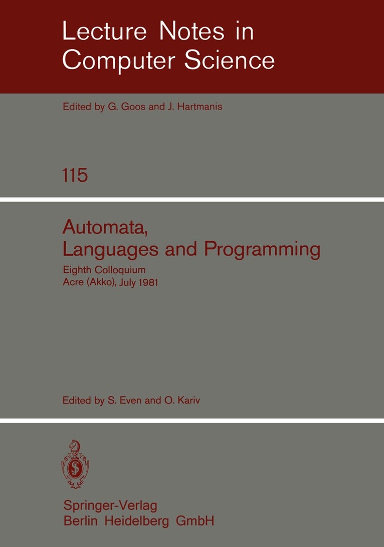 S. Even, O. Kariv - Automata, Languages and Programming, Häftad