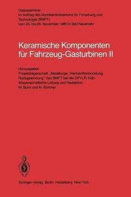 bokomslag Keramische Komponenten fr Fahrzeug-Gasturbinen II