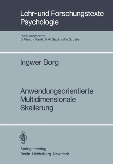 I. Borg - Anwendungsorientierte Multidimensionale Skalierung, Häftad