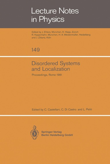 bokomslag Disordered Systems and Localization