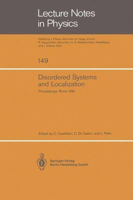 C. Castellani, C. Di Castro, L. Peliti - Disordered Systems and Localization, Häftad