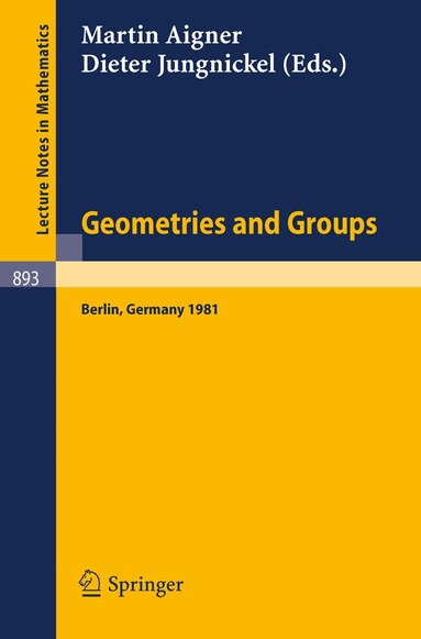 M. Aigner, D. Jungnickel - Geometries and Groups, Häftad