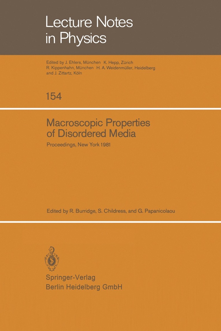 Macroscopic Properties of Disordered Media 1