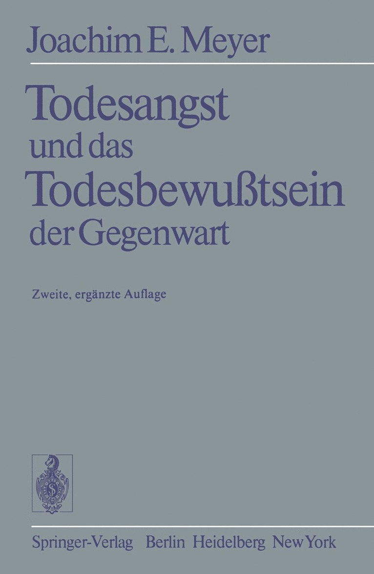 Todesangst und das Todesbewutsein der Gegenwart 1