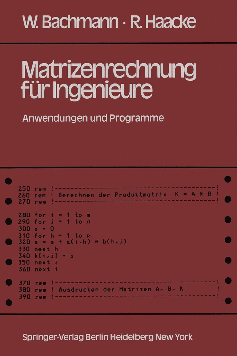 Matrizenrechnung für Ingenieure