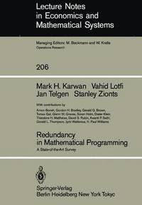 bokomslag Redundancy in Mathematical Programming