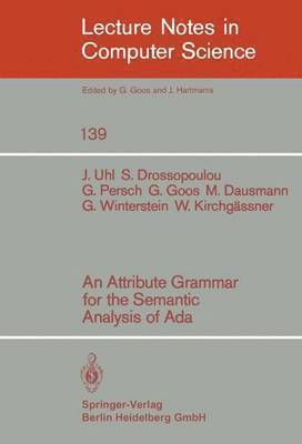 bokomslag An Attribute Grammar for the Semantic Analysis of ADA
